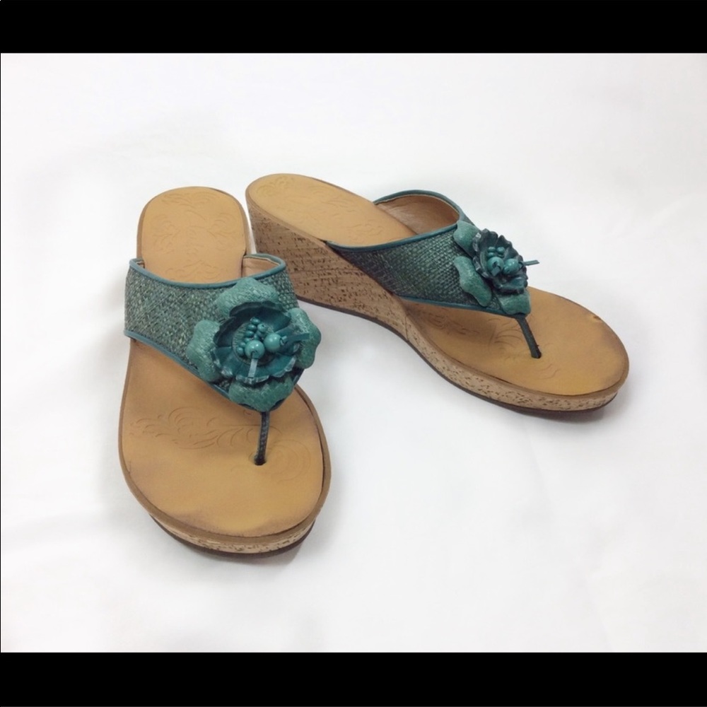 Clarks Mimmey Claire Rafia Cork Wedge Sandals-
